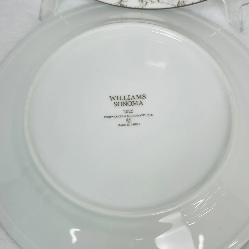 Williams Sonoma 2025 Pumpkin Salad Plates Set of 2 Harvest Gourd Toile 9 Inch